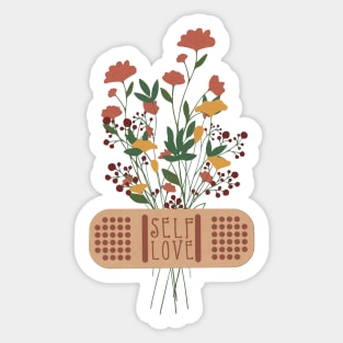 Self Love Floral Bandage Sticker